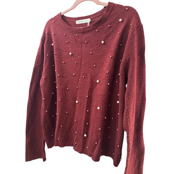 MEKIMI Pearl-Embellished Sweater SIZE LARGE EU 42 Soft Knit Luxe "It Girl" 3D - Picture 3 of 4